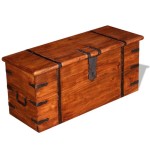 (2 pcs) vidaXL Storage Chest Wooden Trunk Coffee Side Table Storage Box Solid Wood